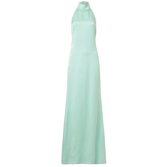 Lapointe Satin Halter Gown in Mint, Size US 8 - Picture 1 of 11